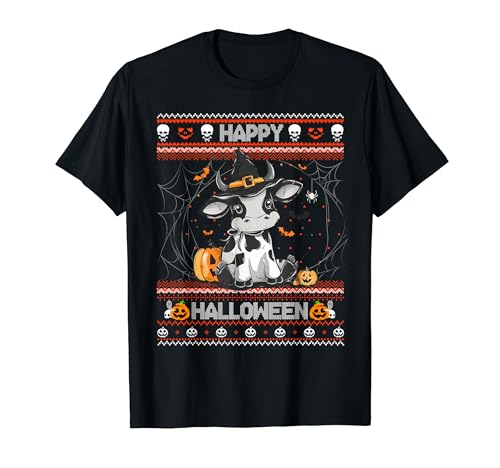 Happy Halloween Ugly Farmer Trick Or Treat Witch Hat Pumpkin T-Shirt