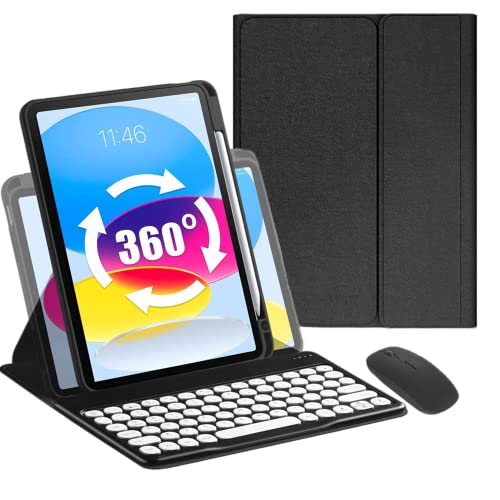 iPad 11C` 2025(A16)/iPad 10 }EXt L[{[hP[X 360°]\ȕیJo[ yVz_[t CX O\ L[{[h}EXZbg (BX^CubN)