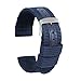 Produktbild ULLCHRO Unisex Nylon Armband mit Edelstahl Silberne Schnalle 24mm Blau