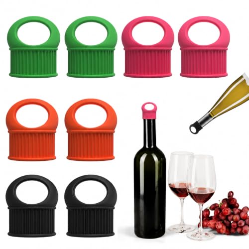 Wine Bottle Stoppers Set of 8, Reusable Wine Stopper with Airtight Seal