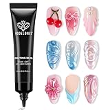 Modelones 3D Gel Nail Art, Sculpting Gel Glue for Molding, Drawing, Charms & Gems Glue, Nail Stuff for Chrome Powder and Rhinestone Design No Wipe, U V Light Cured Salon & DIY Use