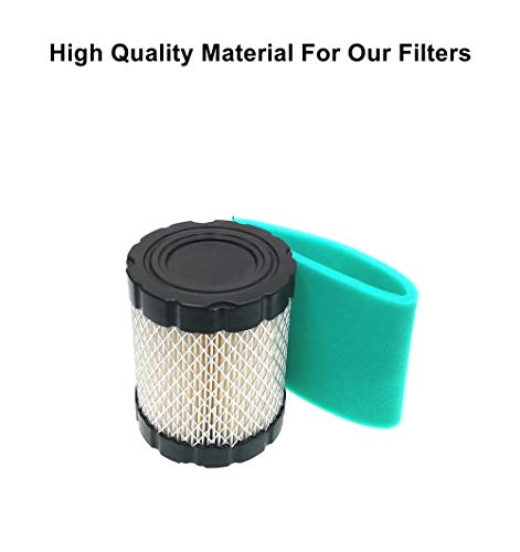 MOWFILL 2 Pack 798897 794935 Air Cleaner Cartridge Filter with 593217 Pre Filter Replace for BS 653412, 592496 Fits 44M977 44P977 44Q977 49L977 49M977 Lawn Mower Air Filter