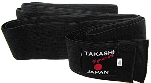 Takashi Japanese OBI-BELT Elasticated- Flexi 'KURO' Iaido- KENDO, AIKIDO Black Belt