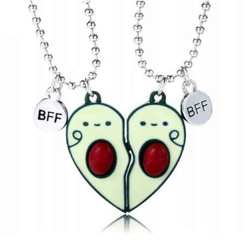 EIHI Collares De La Amistad, BFF Niña, Cadena Plata Mujer, Corazón Partido, Mejores Amigas para 2 Niña BFF Personalizado, Regalos