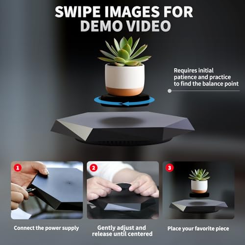LeviOiia Magnetic Levitating Display Stand - Hexagonal, 350g Capacity ...
