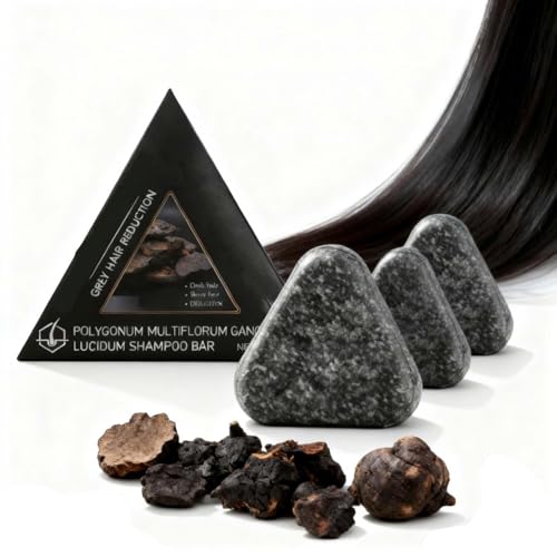 Polygonum Multiflorum - Champú fijo triangular, limpieza suave y cuidado profundo del cuero cabelludo para mujeres y hombres, equilibra el equilibrio de aceite en grasas (3 unidades)