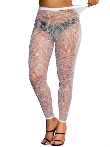 Image of VINICUNCA Sparkly Fishnet Stockings for Women Colorful Tights Plus Size