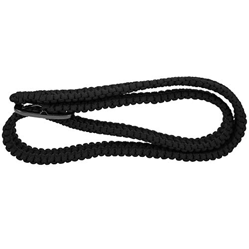 Cinturón de Camping Paracord Tejido a Mano Negro para Senderismo Outdoor