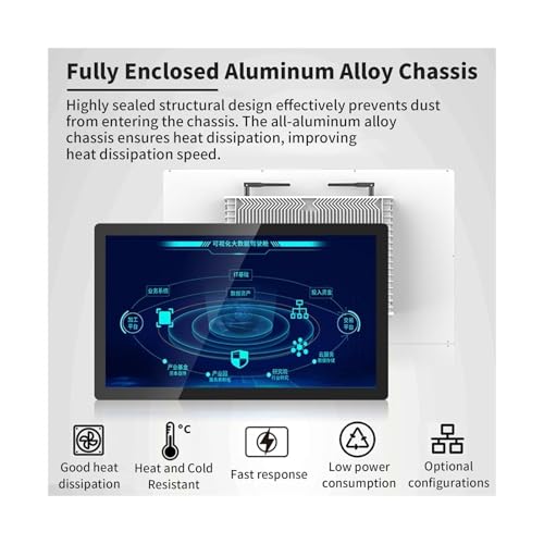 Image of Heavy Duty Industrial Touch Monitor PC, 18.5 inch All-in-One System, 8GB RAM 256GB SSD, Wide Voltage Input