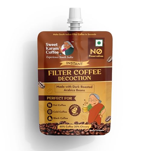 Image of Sweet Karam Coffee Instant Filter Coffee Decoction Liquid - 100 ml | Authentic South Indian Dark Roast Premium Arabica Liquid | Ideal for Hot, Cold & Black Coffee