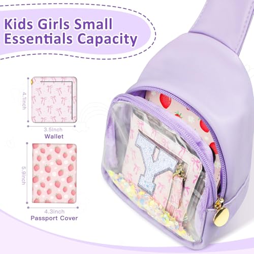 Image of COSHAYSOO Purple Toddler Little Girls Purse 2 3 4 5 6 7 Year Old Kids Sling Bag Initial Crossbody Pouch, Stylish Trending Cute Birthday Christmas Presents Halloween Thanksgiving Gift Ideas Letter Y