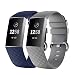 Produktbild Fmway Fitbit Charge 3 Armband, Silikon Uhrenband Ersatz Armbänder mit Edelstahl Metall Schließe für Fitbit Charge 3
