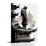 Póster de Samurai Japonés Ghost of Tsushima Pintura Decorativa Lienzo Arte de Pared Salón Póster Dormitorio Pintura, Arte de Pared Impresión de Imagen Moderna Decoración de Habitación Familiar 24 x 36