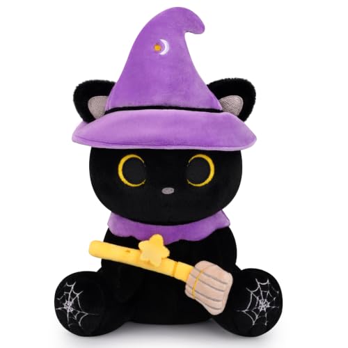 Yamepuia Halloween Kuscheltier,Schwarze Katze Halloween Plüschtier