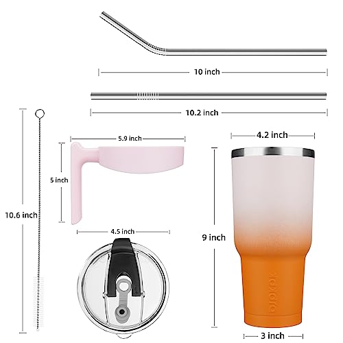 Image of BJPKPK 40 oz Tumbler with Handle & Straw, Insulated Stainless Steel Mug