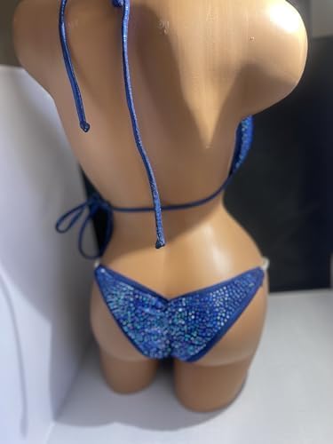 Royal Blue Women's Competition Bikini Set, Top: A/B and C/D, Bottom Hip Size: S 28-31, M 32-34, L 34.5-36 Inches3