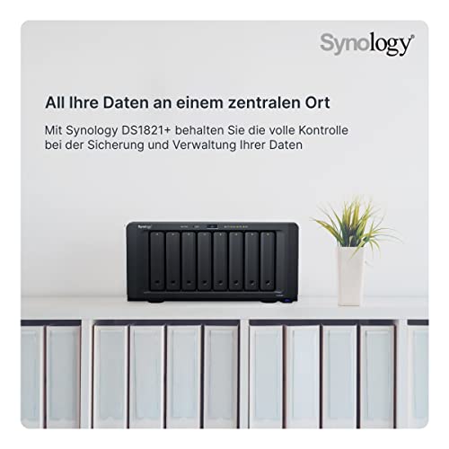 Synology DiskStation DS1821+ Network Attached Storage Drive (Black)