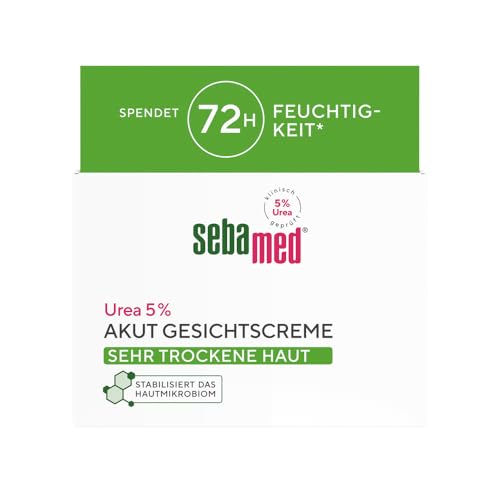 Sebamed Urea 5% Akut Gesichtscreme sehr trockene Haut 50 ml lindert Spannungsgefühl hilft die Feuchtigkeitsblance wiederherzustellen trägt zur Faltenglättung bei spendet 72 Stunden Feuchtigkeit