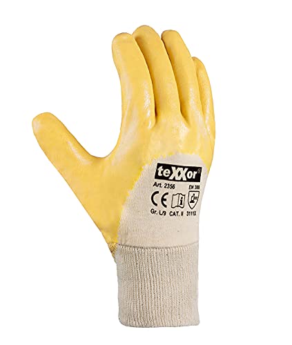 1 Paar, Nitril Handschuhe, Nitril-gelb, Gr. 7 (S), Cat.2 EN420 EN388