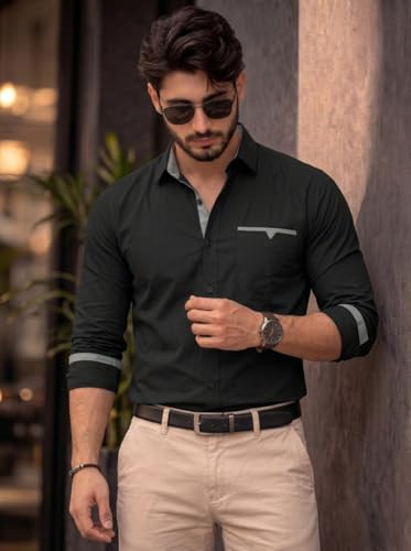 Image of Amazon Brand - INKAST Cotton Shirt for Men | Regular Fit Full Sleeve Casual Shirt | Stylish Formal Office Wear Shirts for Men | Soft Comfortable Breathable Cotton Fabric | Fashionable Office Wear
