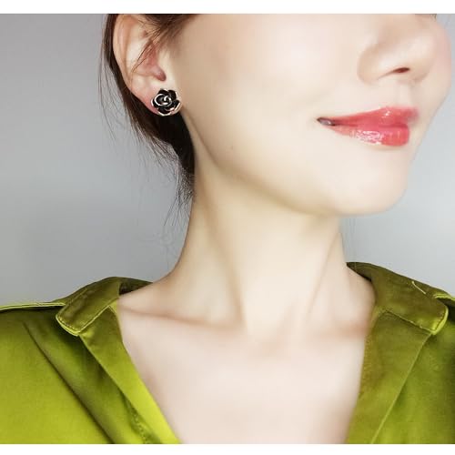 Yoursfs Rose Flower Clip on Earrings for Women 18K Gold Plated Dainty Non Pierced Ears Jewelry Gifts for Valentine's Day4