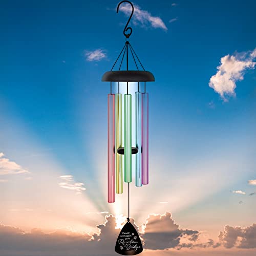 Pet Memorial Wind Chimes, Rainbow Bridge Gifts For The Remembrance Of Dog Or Cat. 32" Rainbow Wind Chime Designed As A Beautiful Sympathy Gift For The Loss Of A Loved Ones Pet #TOP2