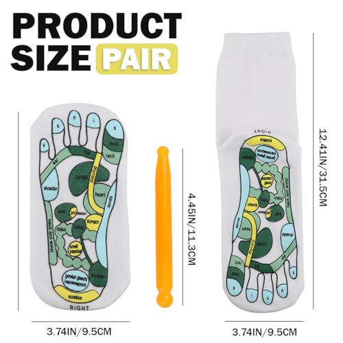 ZJIVQO Reflexology Socks with Massage Tool - Acupressure Charts - Elastic Fiber - Alleviate Pain Tension in Your Feet - Image 2