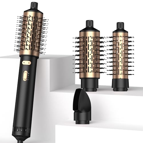 Rotating Hair Dryer Brush Spinning with Detachable Brush(2' & 1.5'),3 Heats and 2 Speeds Rotating...