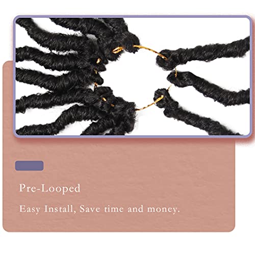 Bohobabe 36 Inch New Faux Locs With Curly End 6 Packs Soft Locs Crochet Hair 72 Strands Long Natural Black Crochet Braids (6Packs,1B) #TOP3