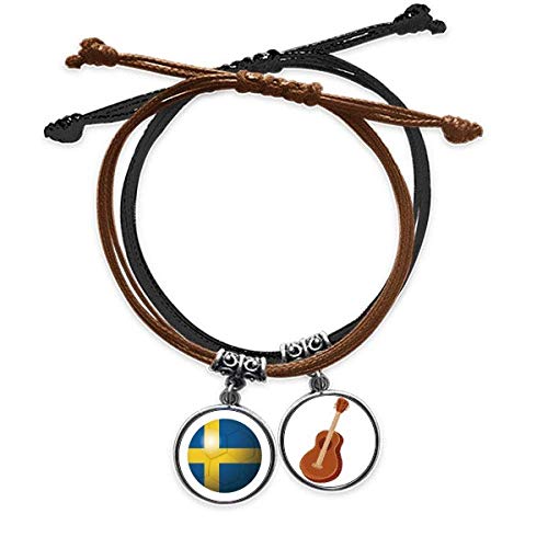 Cadena de mano de Suecia de cuero y guitarra para regalar a futbolistas y músicos