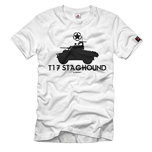 Camiseta T17 Staghound WW2 Blanca con Acabados Premium y Ajuste Holgado Talla Hombres 5XL