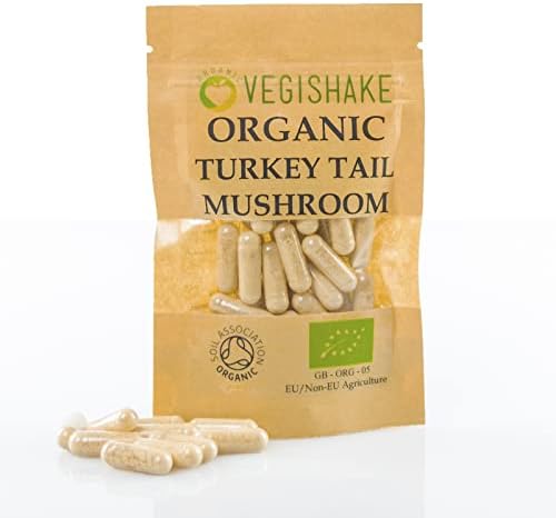 Organic Turkey Mushroom HPMC Capsules 600mg Polysaccharides Immune Cognitive Vegan Halal Kosher (90 Capsules)