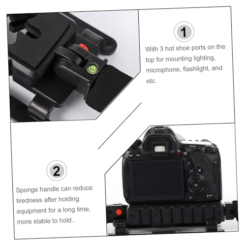 Image of Angoily Handheld Camera Stabilizer and Video Support Grip for DSLR and Smartphone Filming with Dual Side Handles, Foldable Design for Professional Video Shooting and Vlogging Equipment