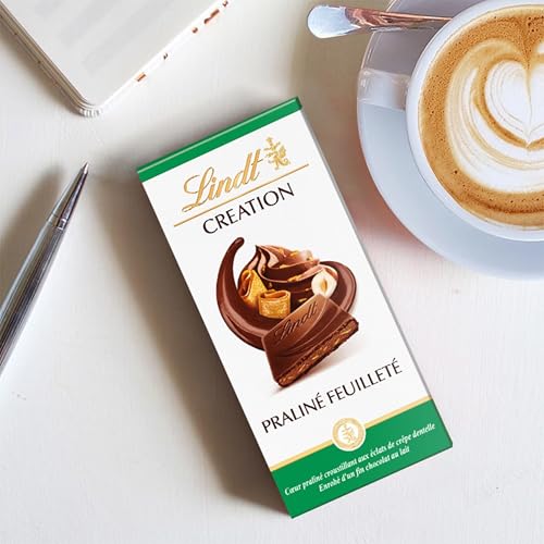 Lindt - Tablette CRÉATION Praliné Feuilleté - Chocolat au Lait, 150g (Lot de 2)
