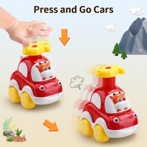 AmyBenton Baby Toy Cars for 1 2 Year Olds, 4PCS Press & Go Toy Car, Gifts for Baby Boys 1 2 Years Old - Image 3