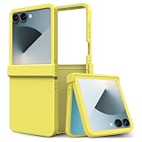 ZCDAYE Custodia per Samsung Galaxy Z Flip 7, custodia pieghevole setosa al tatto, custodia protettiva antiurto in tinta unita per Samsung Z Flip 7, giallo