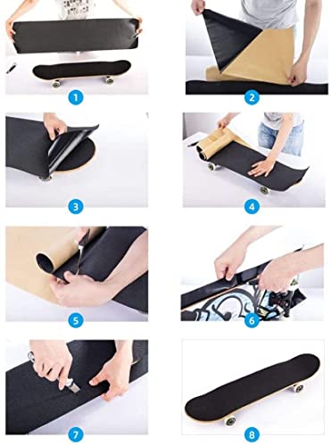 COSOOS Skateboard Griptape 115x27cm, Anti-Air-Bubble Selbstklebender, Wasserdicht, Roller Grip Tape für Longboard, Scooter, Treppen
