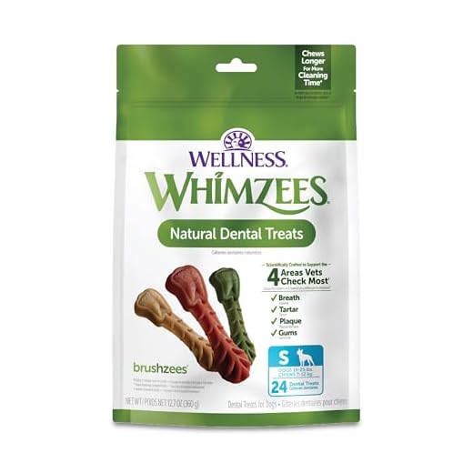 Whimzees Wellness Brushzees Dog Dental Treats, Small Size Stick, (24 Count)