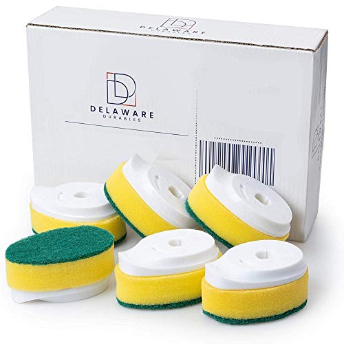 Dish Sponge (6 Piece) Delaware Durables Dish Wand Sponge Replacement Set - Heavy Duty Sponges