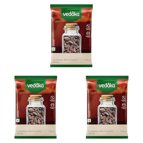 Image of Amazon Brand - Vedaka Black Cardamom (Kaale Elaichi), 100g (Pack of 3)
