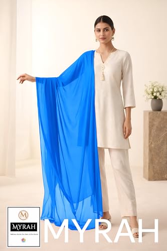 Image of MYRAH Chiffon Solid Casual Daily Use Dupatta For Women's & Girls Length - 2.50 Meter