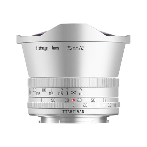 TTArtisan MF 7.5mm F2 X�}�E���g APS-C Fisheye �P�œ_�����Y (�������K�i�E���[�J�[2�N�ۏؕt) �݊��i �x�m�t�B����X�p ���჌���Y �Ίp180° �L�p �}�j���A���t�H�[�J�X ���^ �y�� ���i/��i/���i�B�e �V���o�[