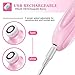 Facial cleansing brush, 3 in 1Face Brush Set, facial cleansing brush chargeable for Deep Cleansing, Gentle Exfoliating and Massaging, 3 Brush Heads with 2 Power Modes(Pink Brush)