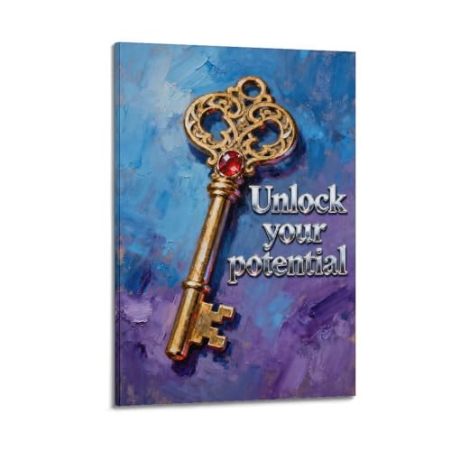 ZYTAMZNB Motivational Poster Unlock Your Potential Poster Canvas Painting Print