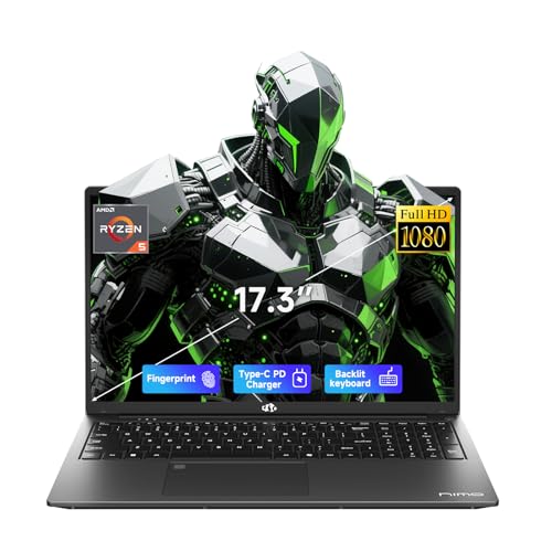 Image of NIMO 17.3 inch IPS FHD-Gaming-Laptop, AMD Ryzen 5 6600H 16GB DDR5 RAM 1TB SSD (Beat i7-1165G7 Up to 4.5GHz) Radeon 660M GPU-Computer with 100W Type-C Charger Backlit Keyboard Fingerprint