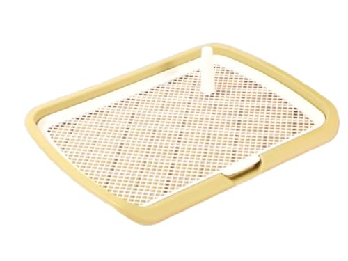 トイレトレー ワイド はみ出し防止 大型犬対応 お手入れ便利 飛び跳ね防止 ステップ犬用小便器 中型犬 排泄 トレイボックス屋内/屋外 (L,イエロー)