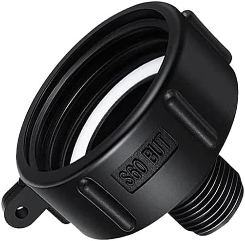 PATIFUN 275 330 G IBC Drain Adapter 2 3/8" (60mm) S60X6 But Coarse Thread X 3/4" BSP/NPT Garden Hose Male G Hose Tote Adapter Drain Plug Connector