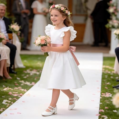 DREAM PAIRS Girls Dress Shoes Mary Jane Double Straps High Heel Easter Wedding Party Church Princess Communion Pumps for Little/Big Kids,Size 13 Little Kid,White,KKUMPU2503 - image 2