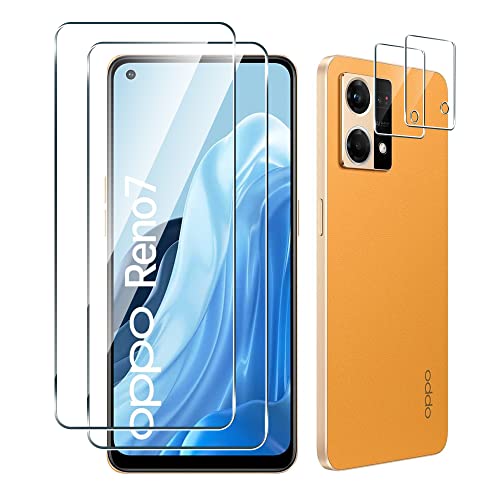 Tieeyivv Verre Trempé Compatible avec OPPO Reno 7 4G Film Protection écran + Caméra Arrière Protecteur Cover
