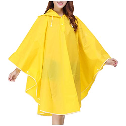 Rain Ponchos with Drawstring Hood for Adults,Iusun Colorful Motorcycle Bike to School to